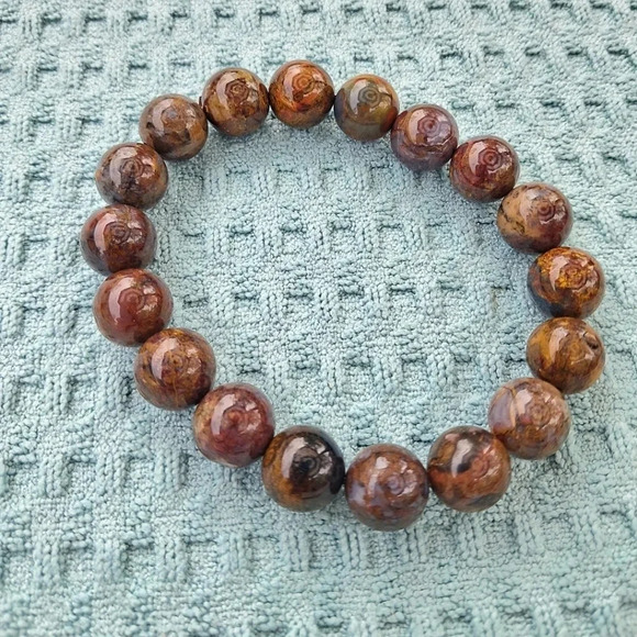 Natural Yellow Pietersite Beaded Stretch Bracelet. 6"-7" Fit. (151.00 ct) - Picture 3 of 3